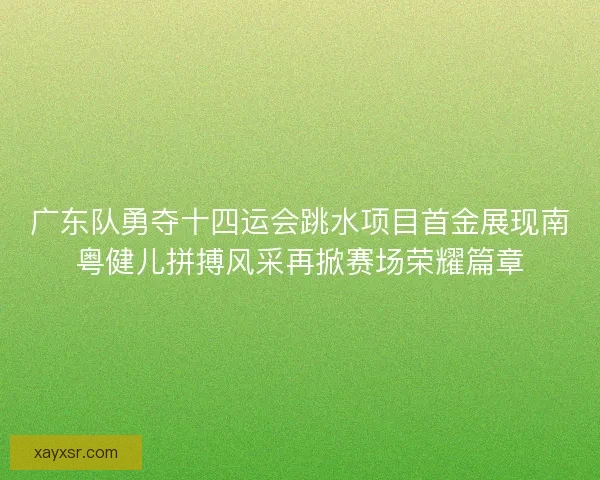 广东队勇夺十四运会跳水项目首金展现南粤健儿拼搏风采再掀赛场荣耀篇章